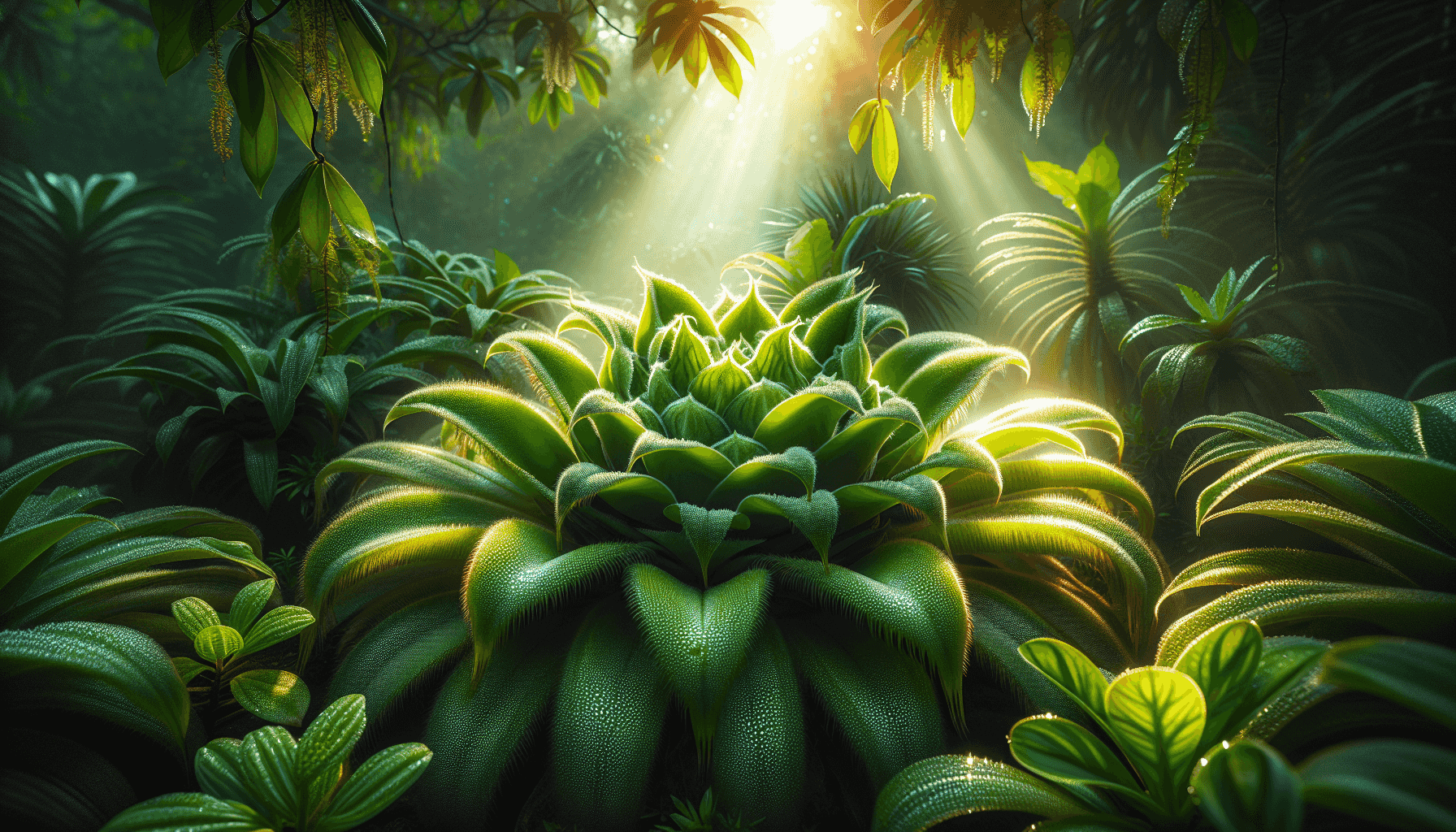 Pianta esotica rara in un giardino